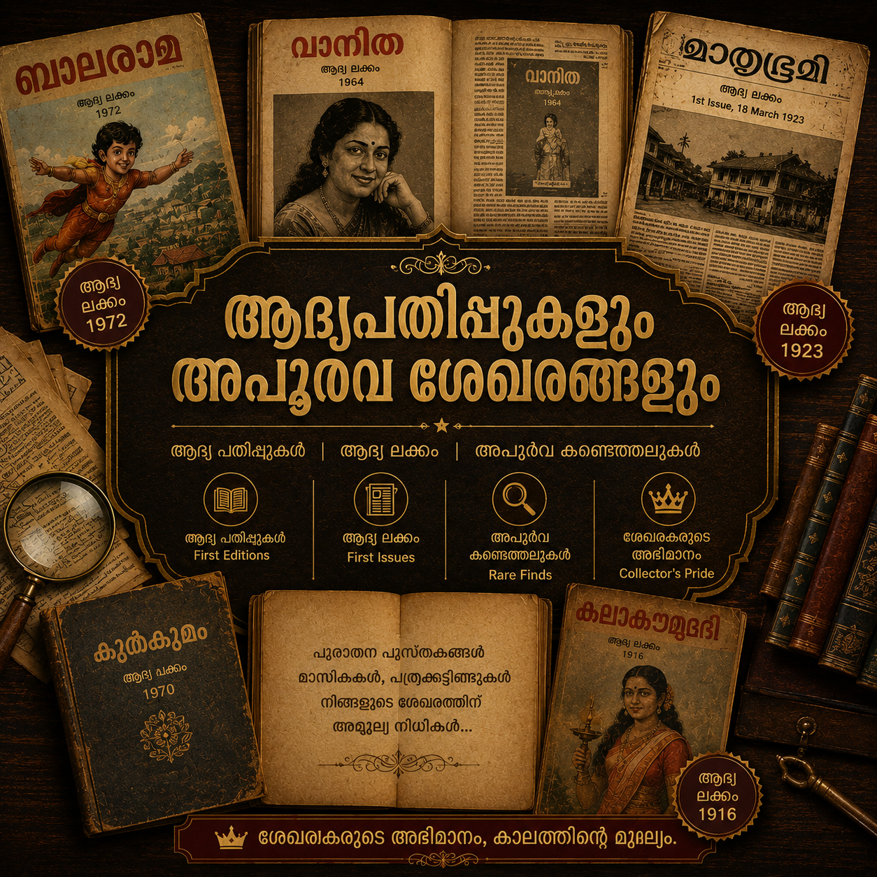 ആദ്യപതിപ്പുകളും അപൂർവ ശേഖരങ്ങളും